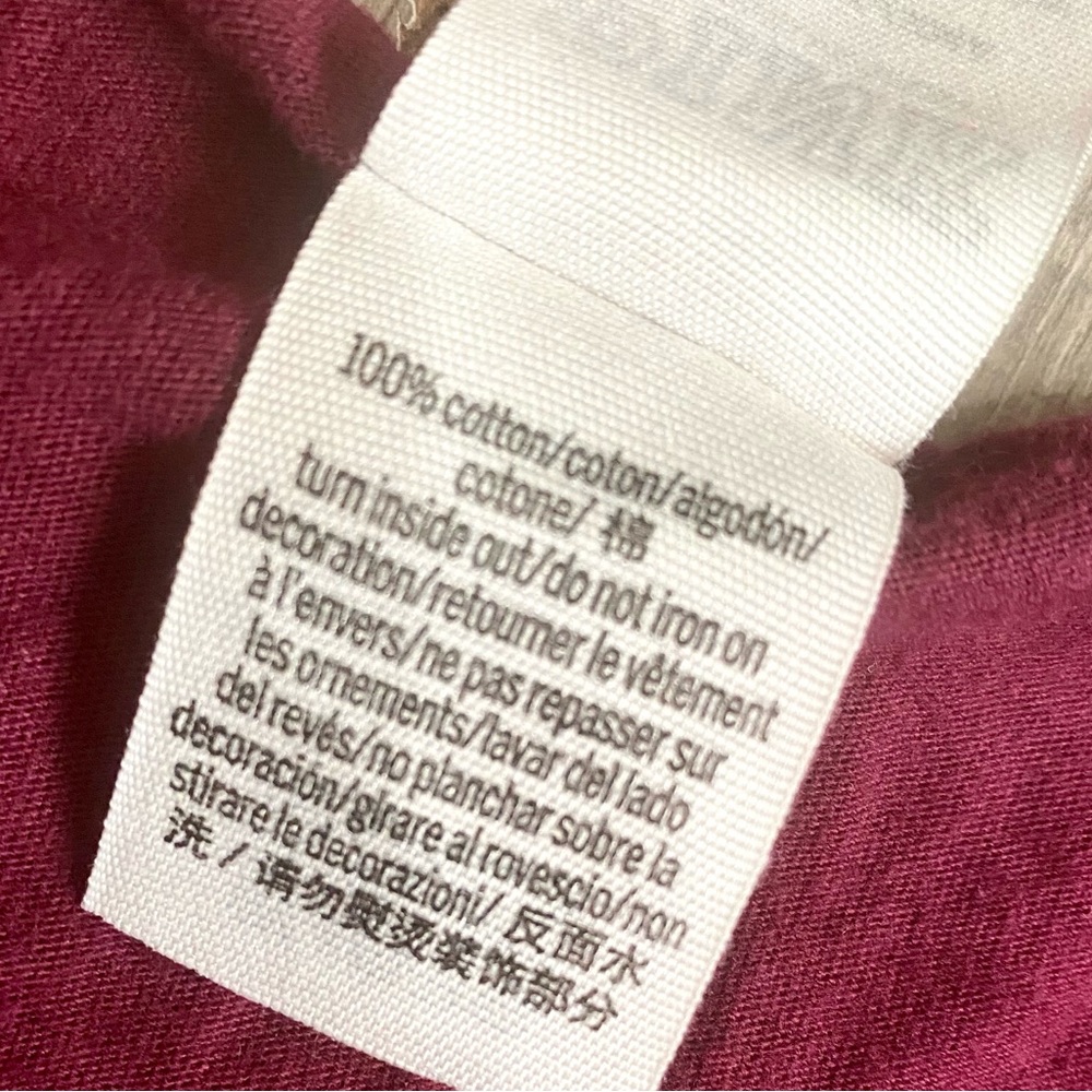 VS PINK CROP TOP SHORT SLEEVES BOXY TEE LOGO MAROON / BLACK SIZE LARGE - Picture 4 of 6
